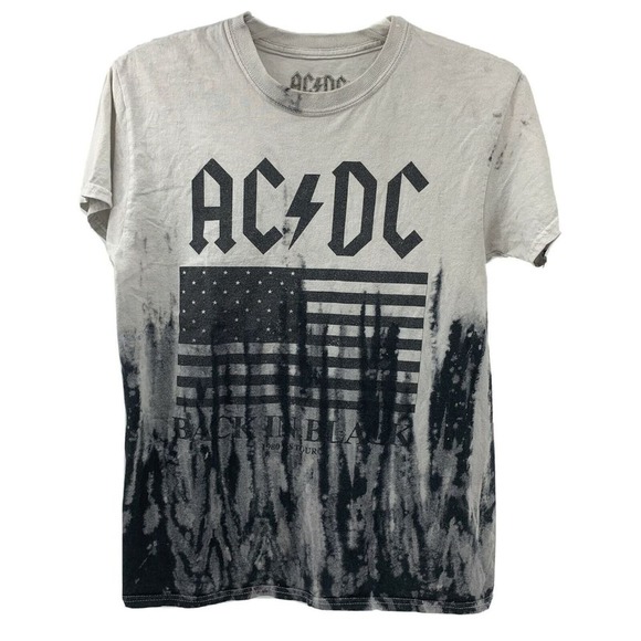 AC/DC Tops - ACDC Back In Black Tie Dye 100% Cotton T-Shirt Women's Small